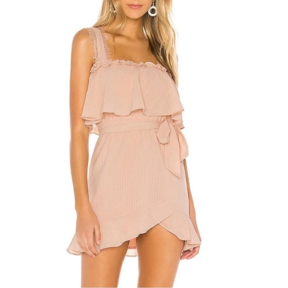 Tularosa Blush Pink Ruffled Mini Dress